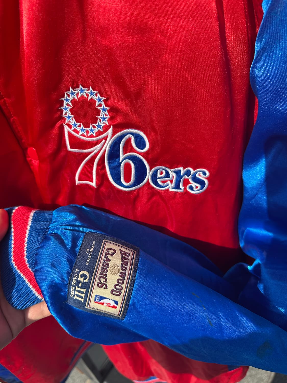 90s 빈티지 필라델피아 세븐티 식서스 베스킷볼 바시티 상품이미지3