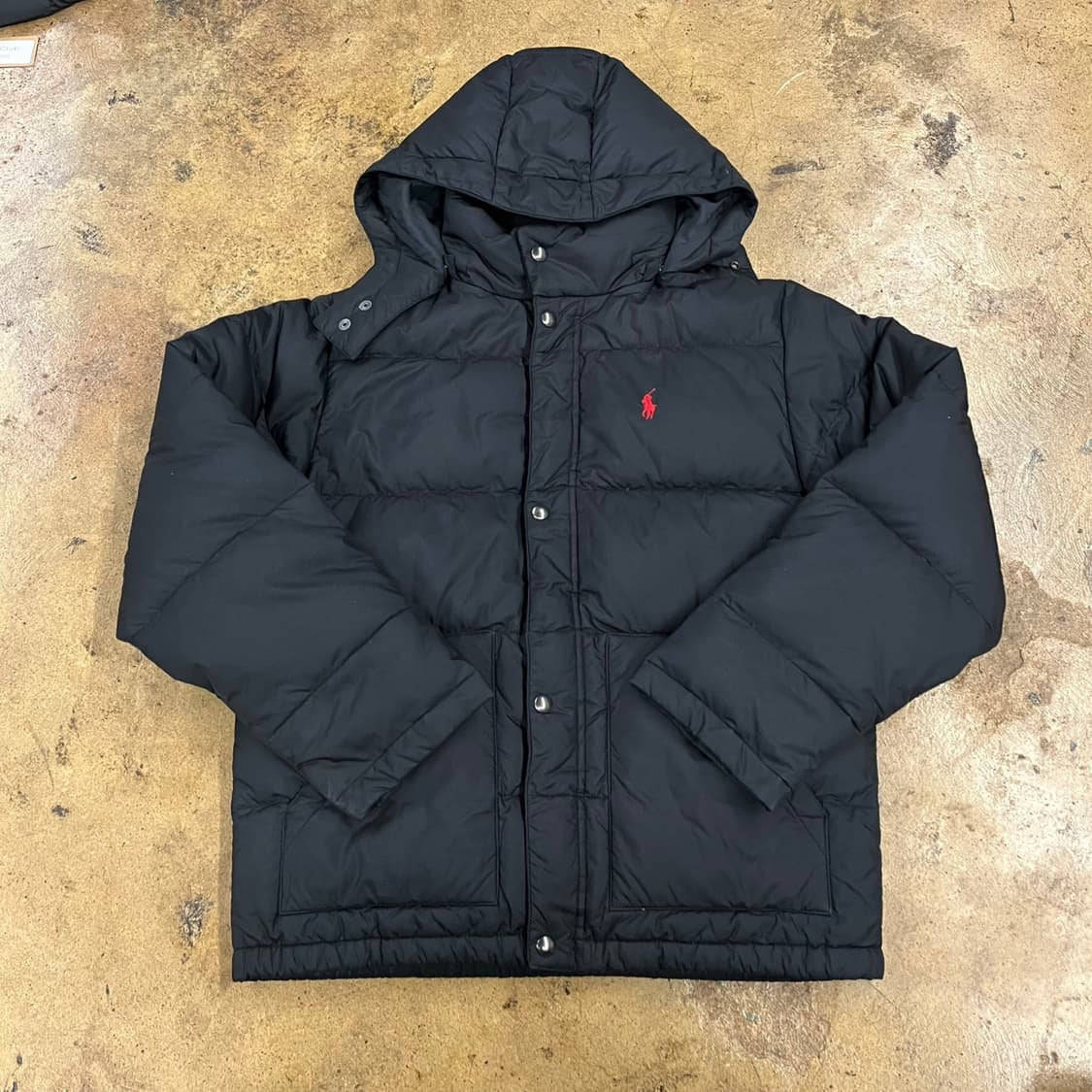 [정품/L] 폴로 랄프로렌 블랙 후드 패딩 점퍼 b19 상품이미지2