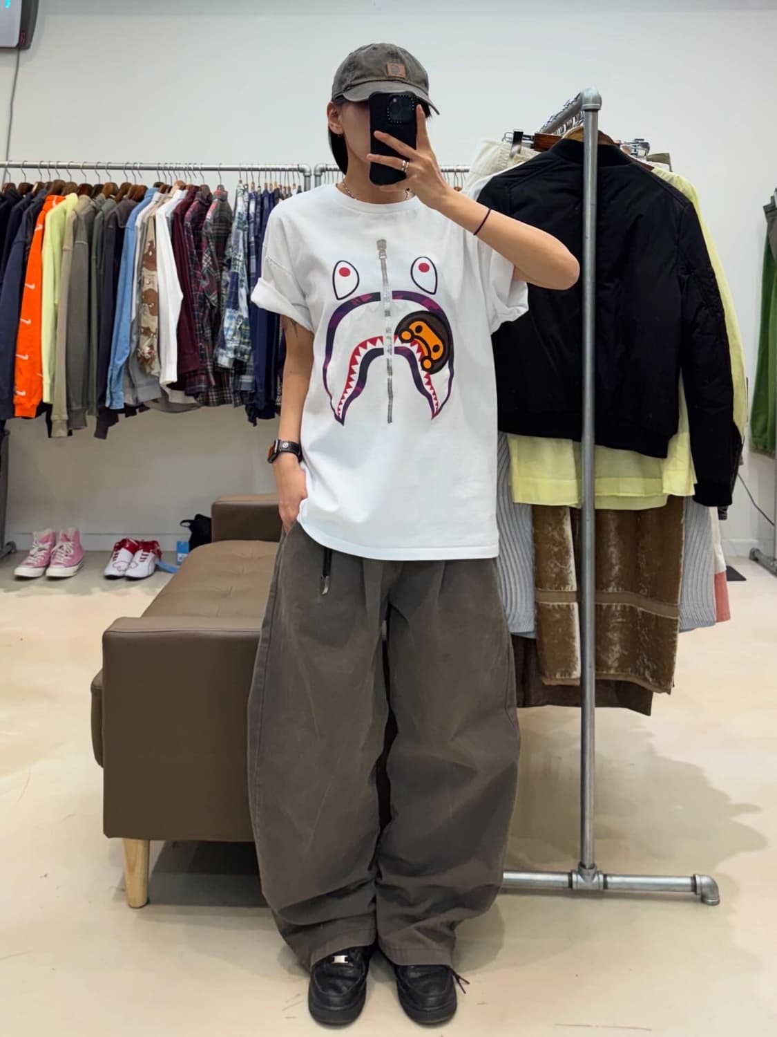 베이프 컬러 카모 마일로 샤크 반팔 상품이미지7