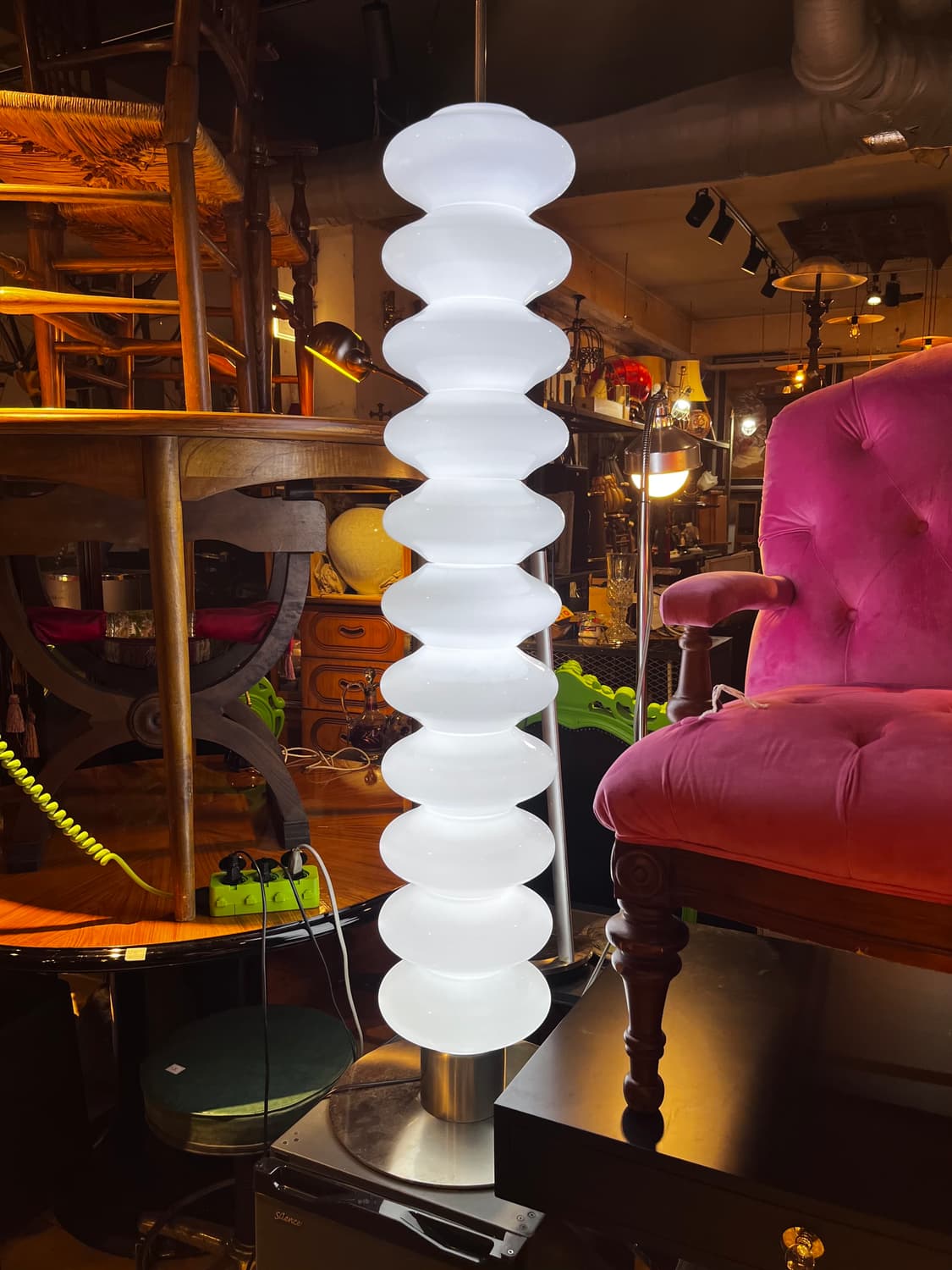 빈티지 글라스 플로어 램프 (Vintage Glass Floor Lamp 상품이미지1
