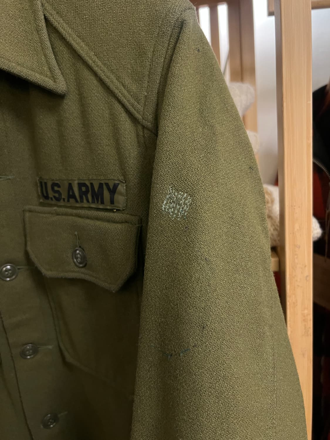 [S]60's 오리지널 U.S ARMY 미군 CPO 오피서 울 셔츠 상품이미지5