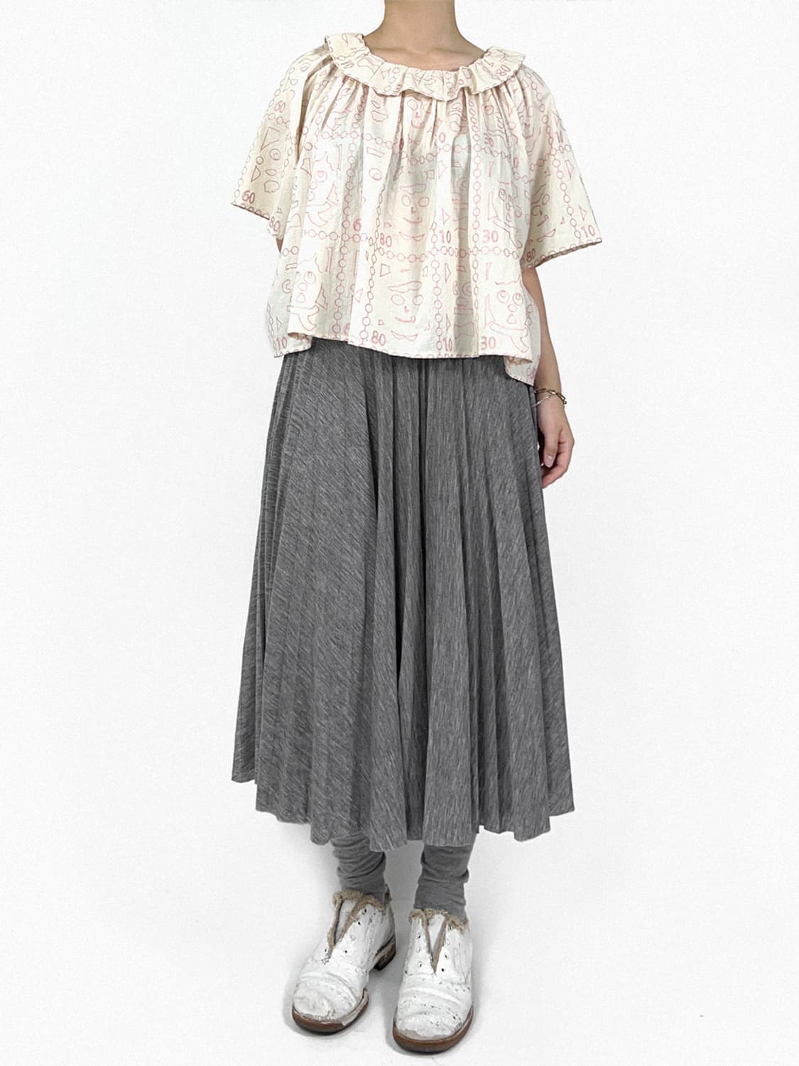 ICB pleated jersey skirt 상품이미지3
