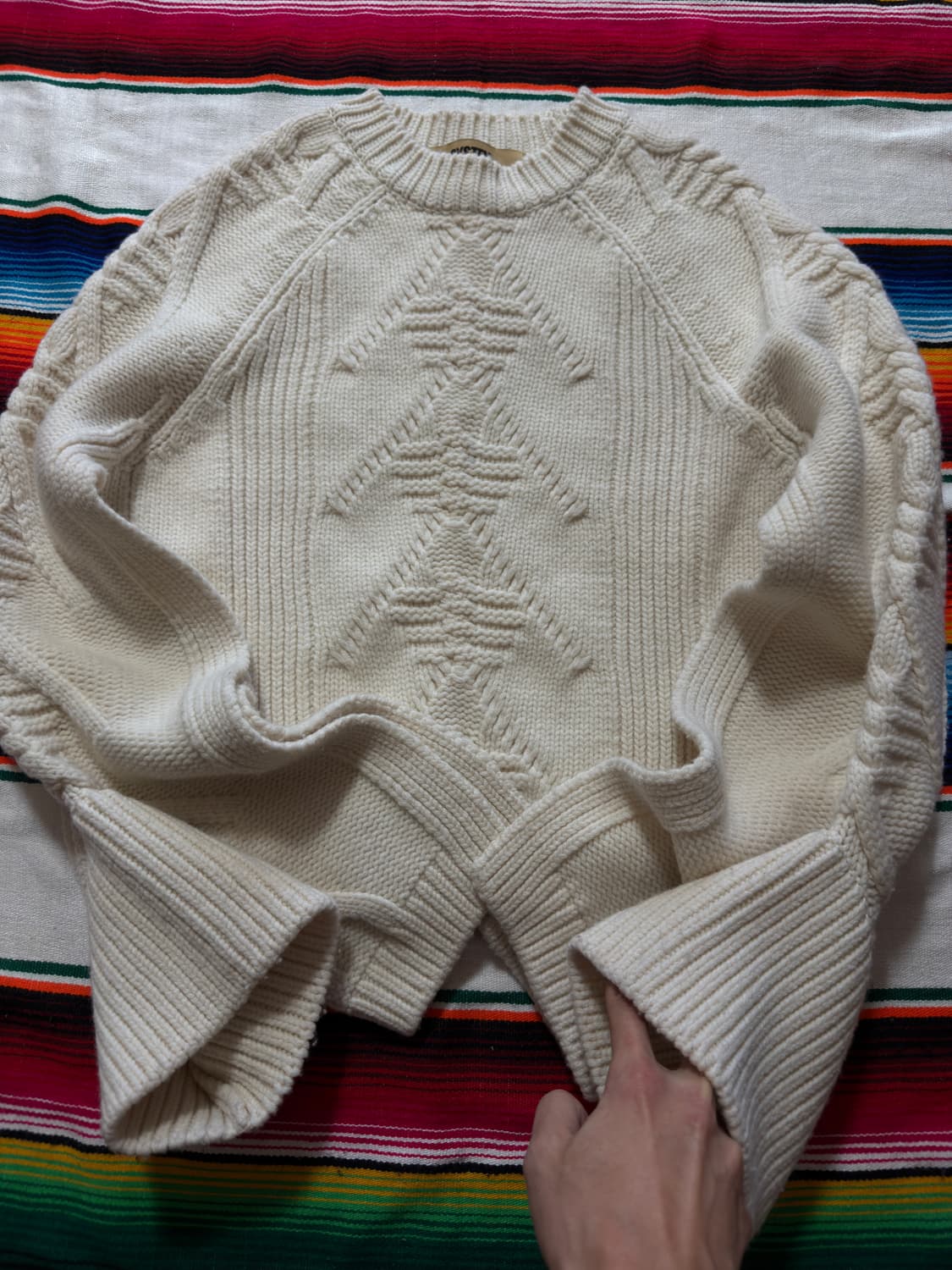 System Poncho Cape Glove cable knit 상품이미지2