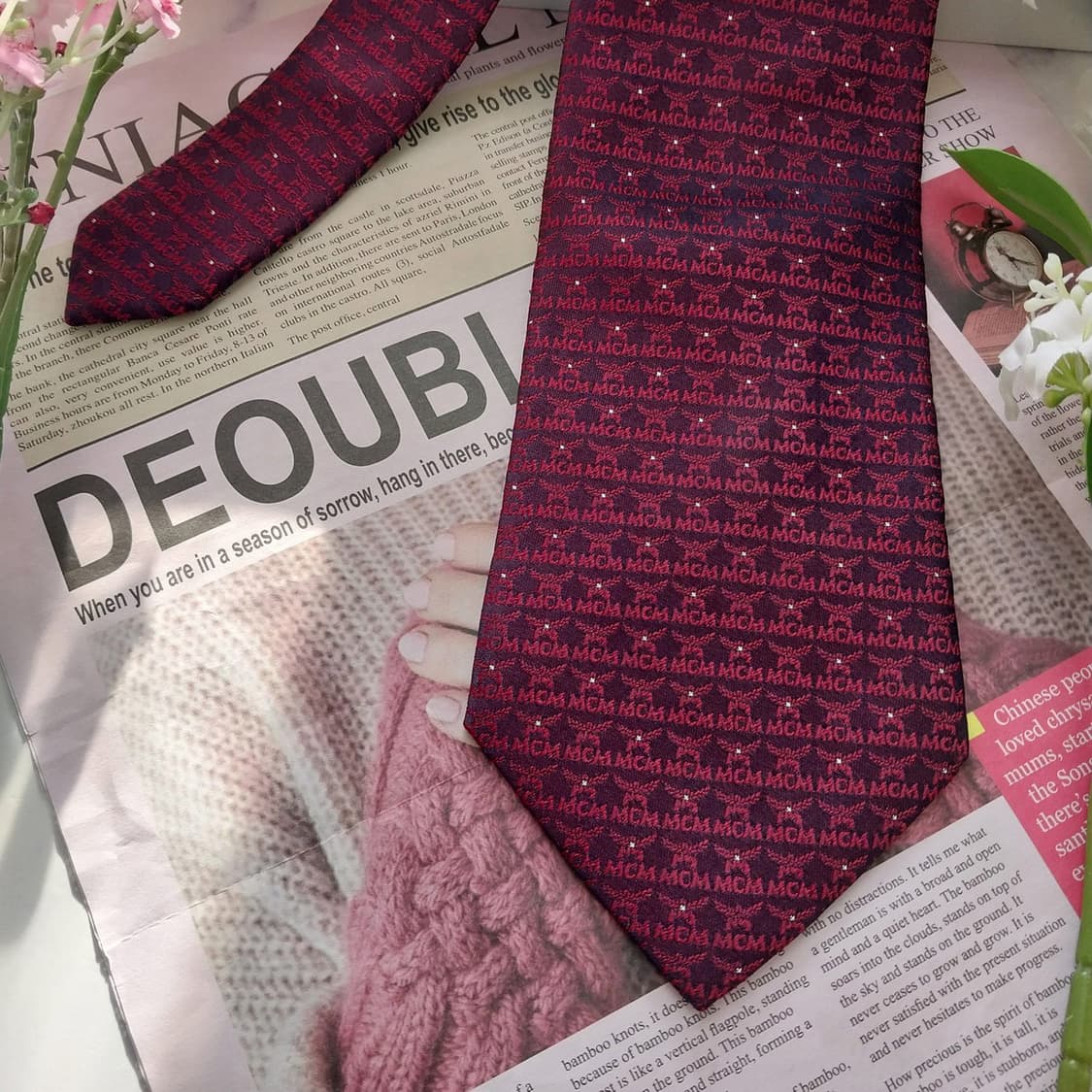 MCM 실크 올오버 로고 자카드 넥타이 9.5cm A+등급 K1596
 상품이미지4