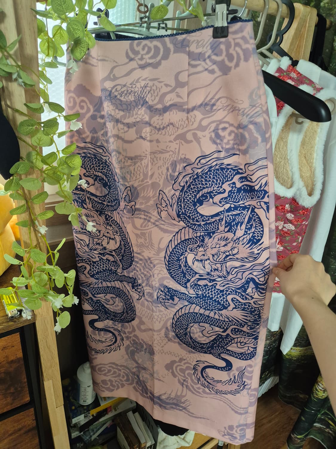 큐리티 드래곤 맥시 스커트 핑크 상품이미지2