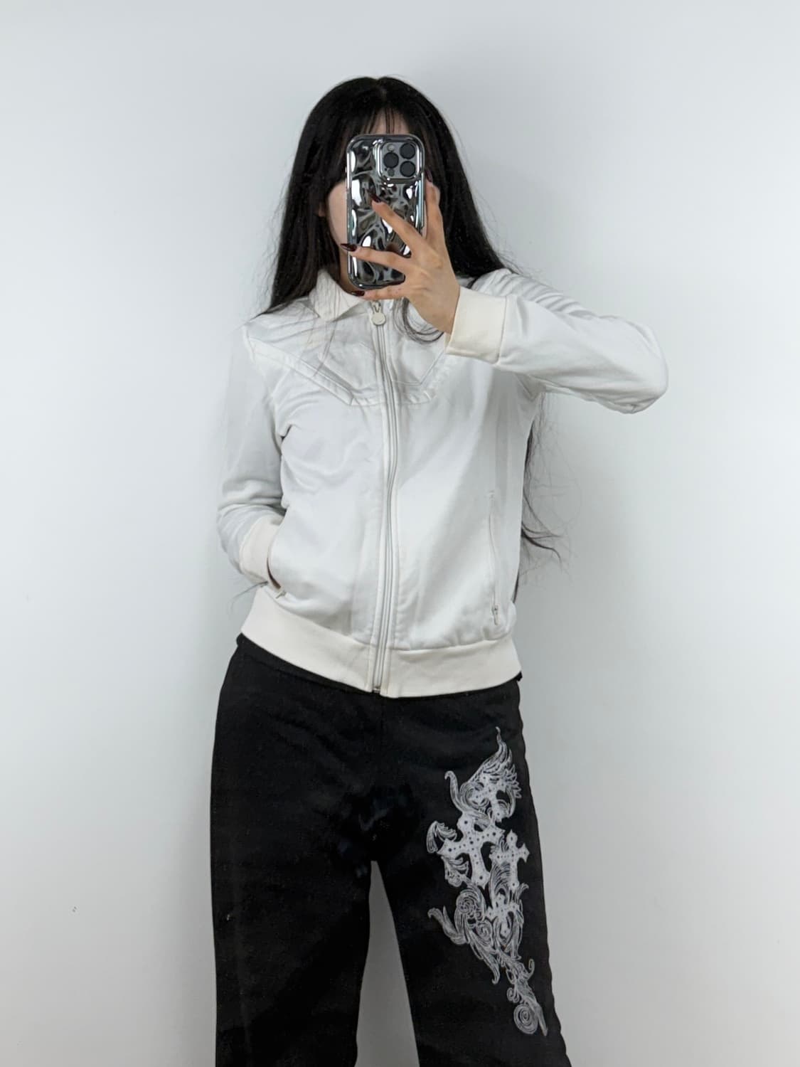 푸마 여성 흰색 져지 트랙탑 집업 E138 상품이미지1