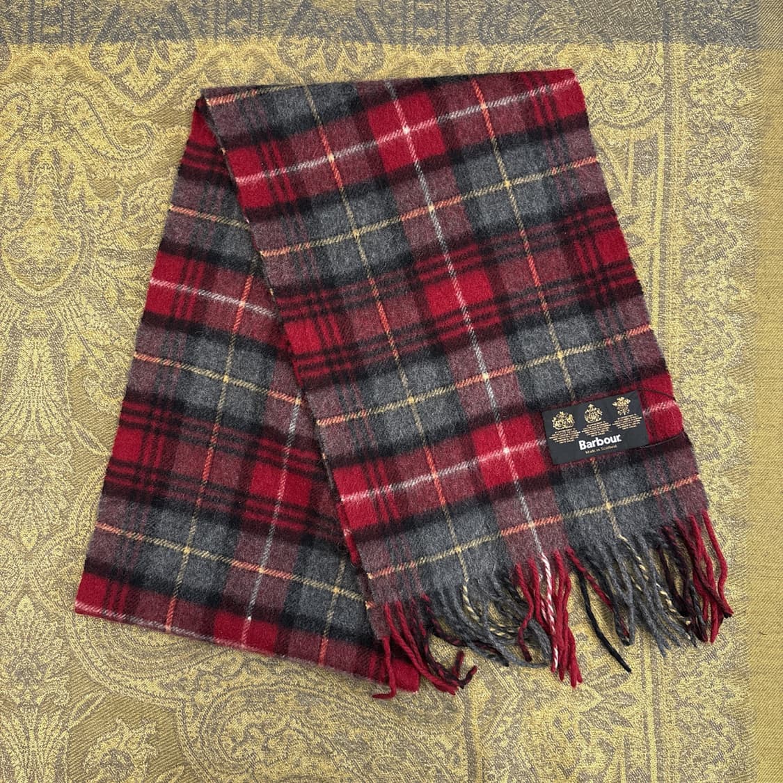 바버 컨트리웨어 스코틀랜드 메이드 타탄체크 램스울 머플러 N266 상품이미지2