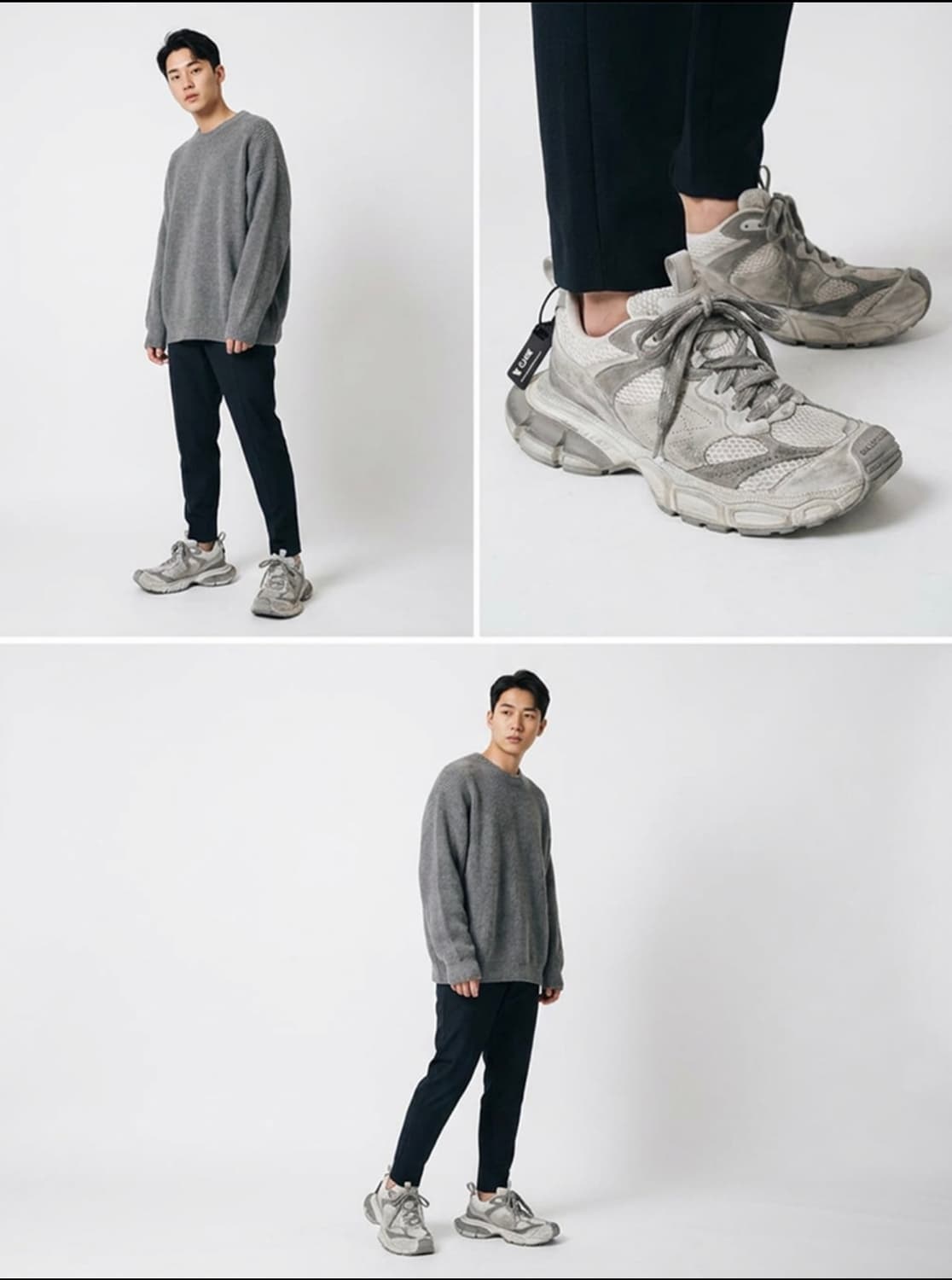 [41] 발렌시아가 남성 3XL 원아웃 스웨이드 스니커즈 라이트 그레이 상품이미지2