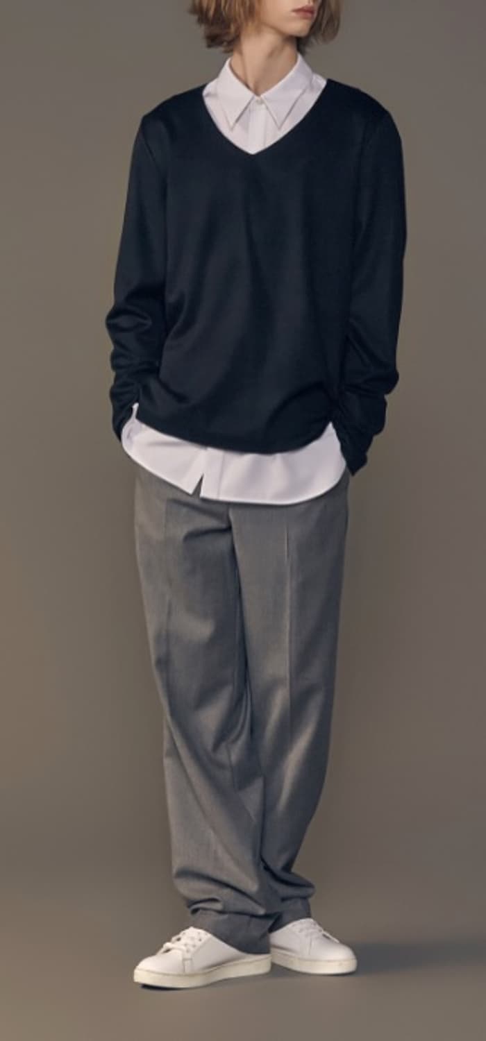 블랑드누아 마르쉐 울 브이넥 니트 블랙 1 사이즈 ( 100 ) 상품이미지8