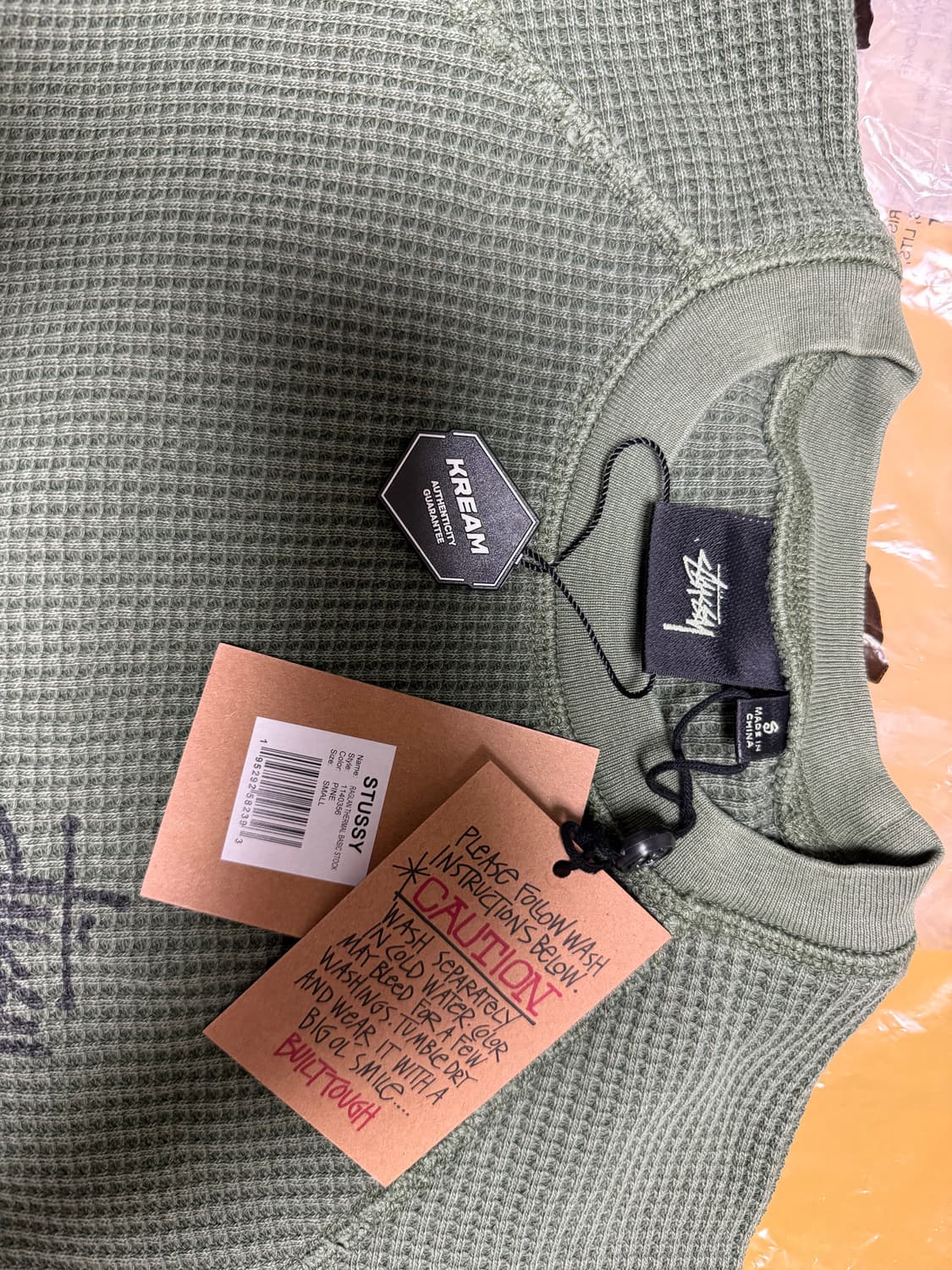 스투시 래글런 와플 써멀 롱슬리브 s 새상품 상품이미지2