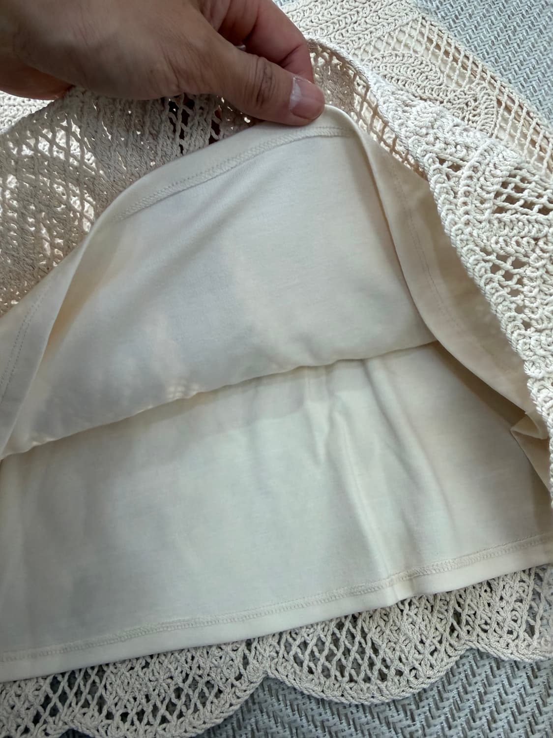 정품) 마쥬 아이보리색 크로셰 뜨개 스커트 36 상품이미지6