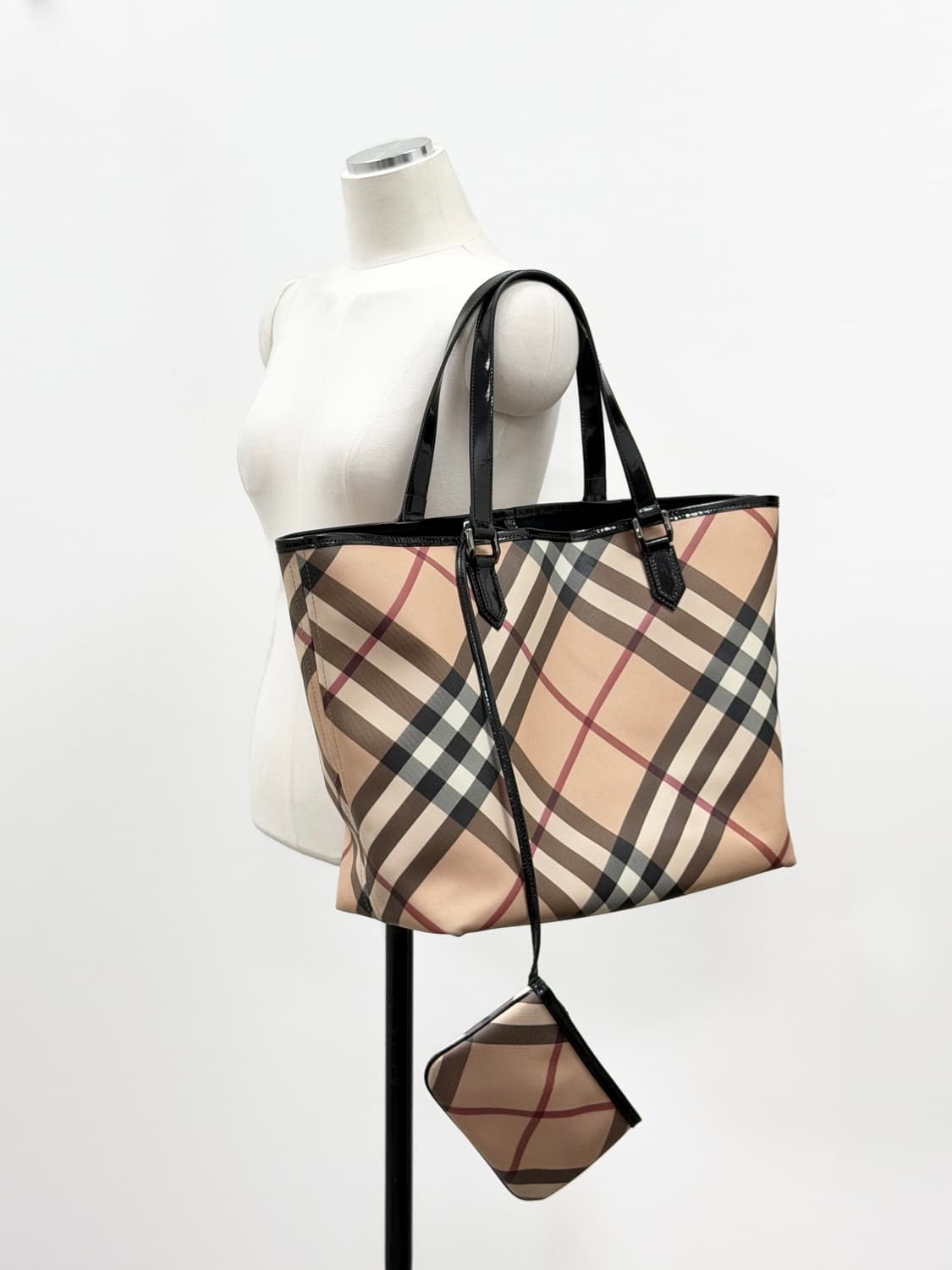 버버리 하우스 체크 파우치 세트 쇼퍼백 상품이미지2