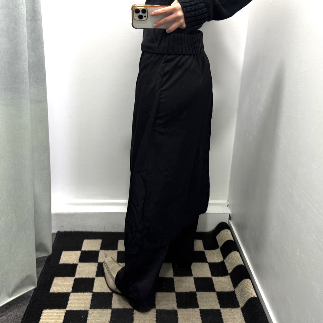 리리앤코 블랙 스커트 레이어드 팬츠 상품이미지3