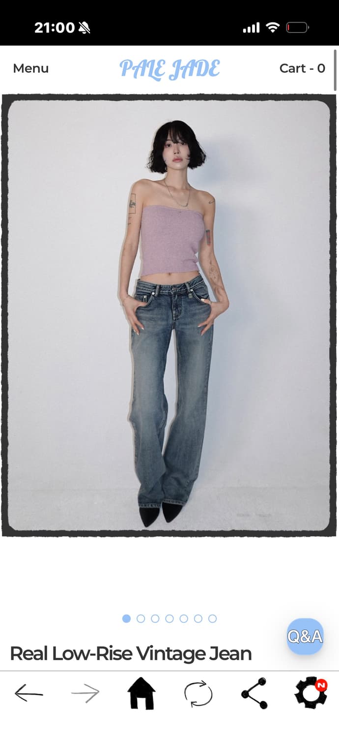페일제이드 로우라이즈 빈티지 진 S 상품이미지1