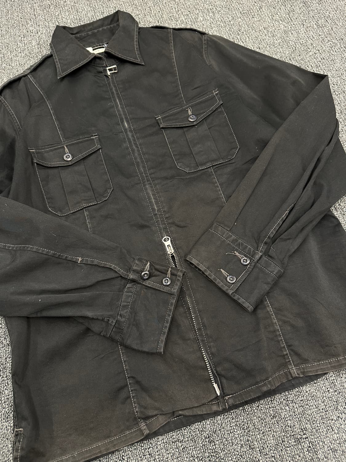 XL) 재패니즈 빈티지 블랙 집업 자켓 상품이미지6