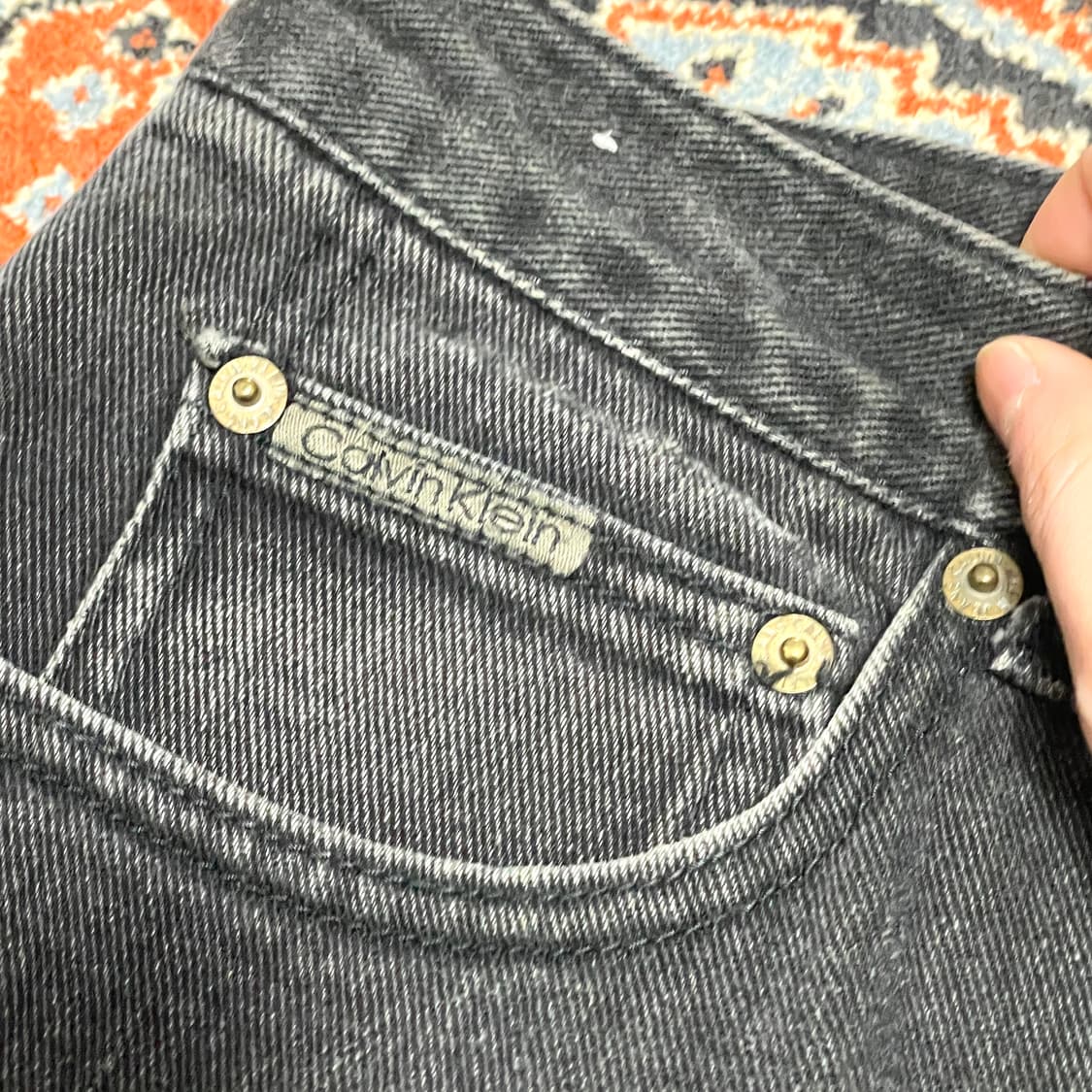 캘빈클라인 흑청 하이웨스트 데님팬츠 여성30 상품이미지4