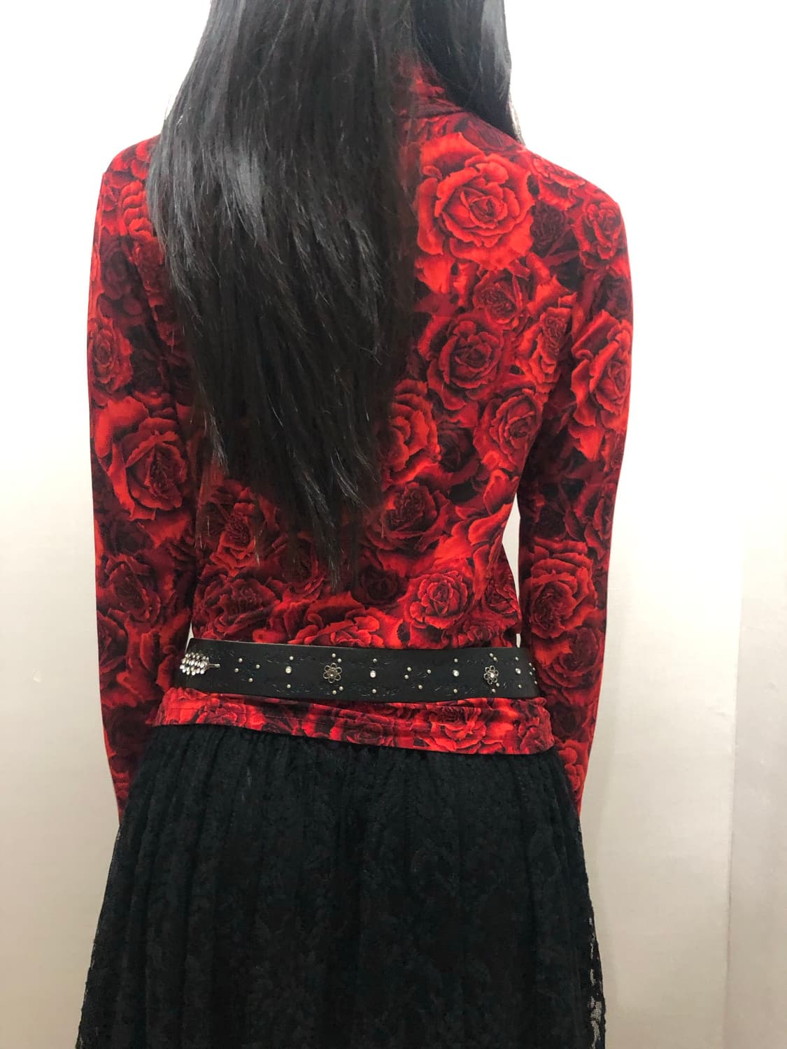 빈티지 레드 오리엔탈 플라워 탑 상품이미지7