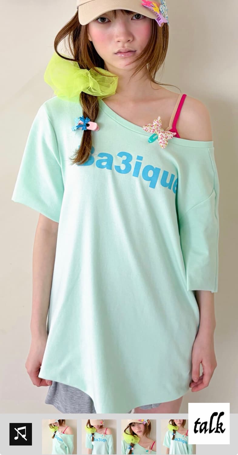 샵페어리 loose logo t-shirt (apple mint) 상품이미지3