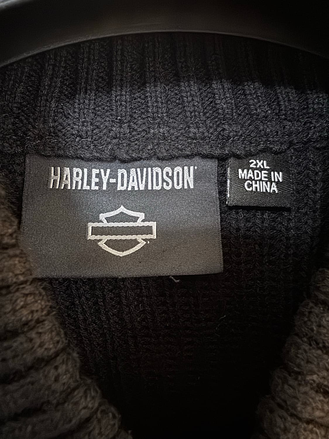 [2XL]할리데이비슨 윌리 G 스컬 울 니트집업 블랙 상품이미지4
