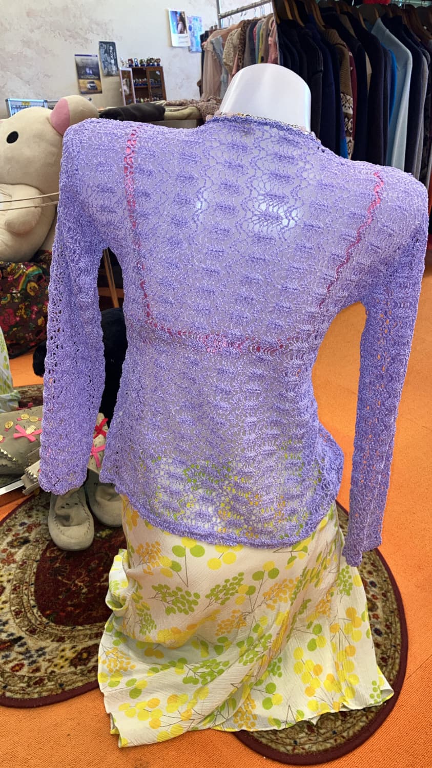 빈티지 연보라 패치 크로셰 가디건 상품이미지4