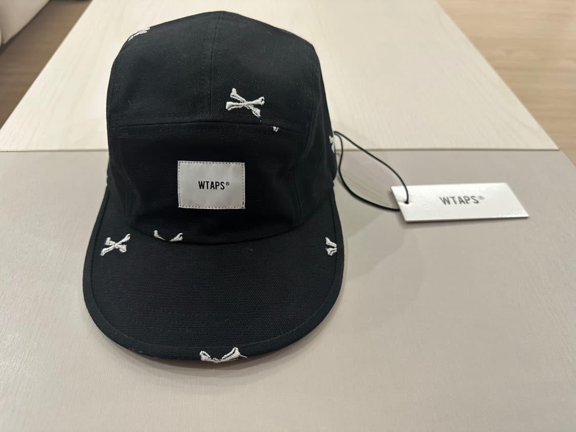 최종가격 더블탭스 크로스본 캠프캡 블랙 코튼 옥스포드캡 상품이미지1