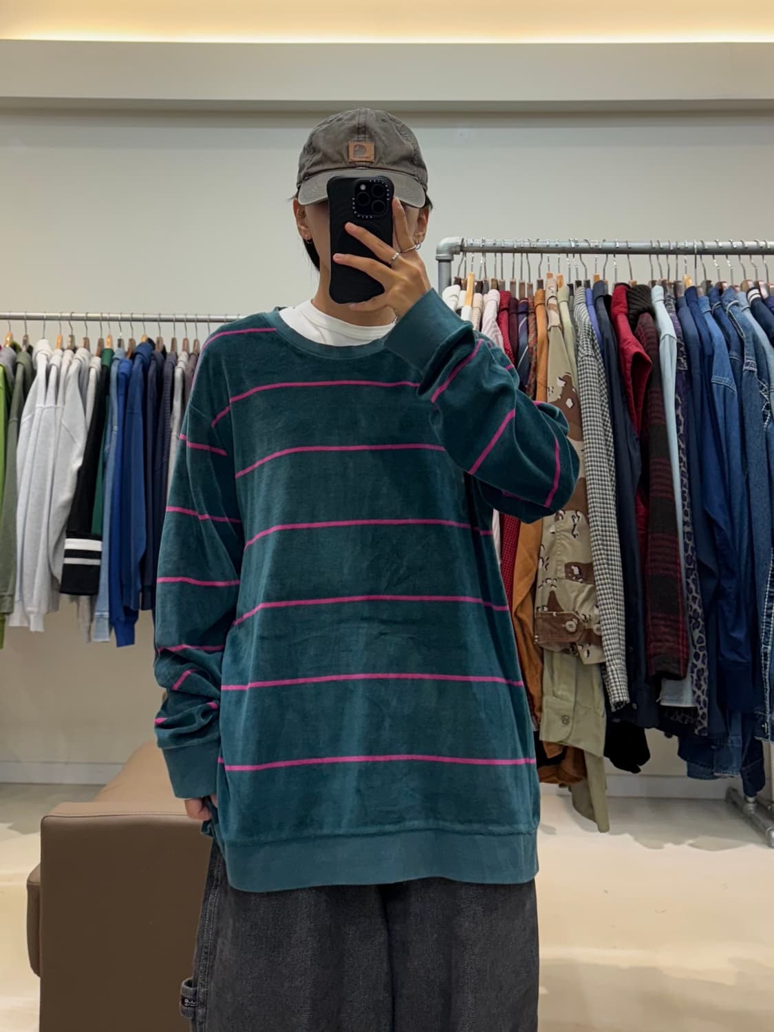 스투시 벨루어 스트라이프 맨투맨 상품이미지5