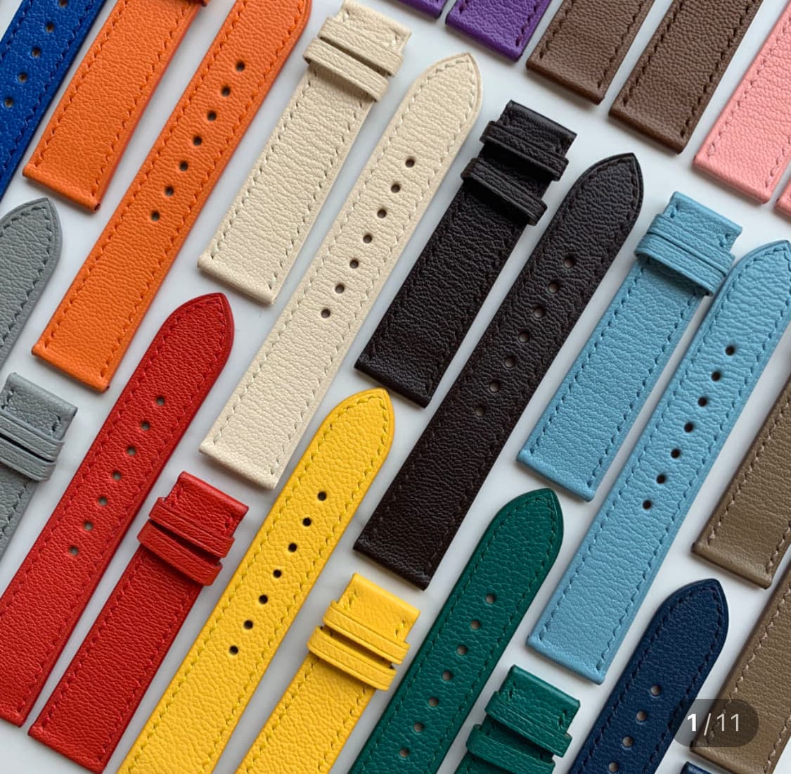 [크레마레인] 시계 스트랩 염소가죽(크리스페 블랙) 18mm 상품이미지1