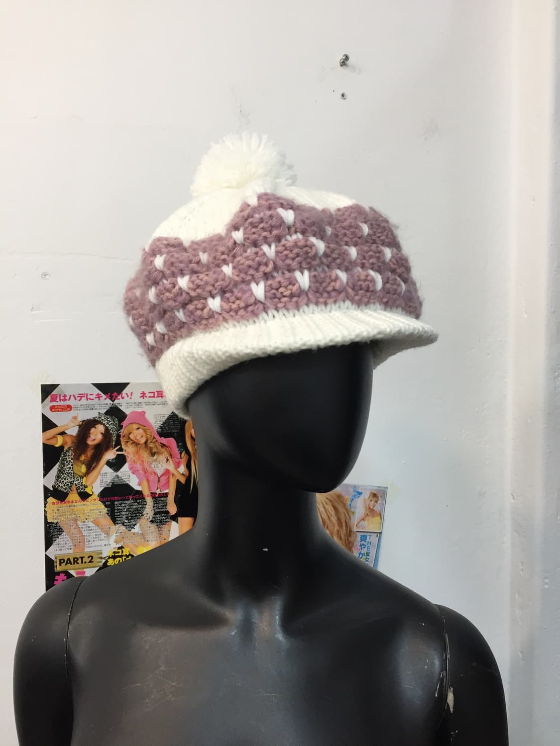 빈티지 방울 니트 캡 모자 상품이미지3