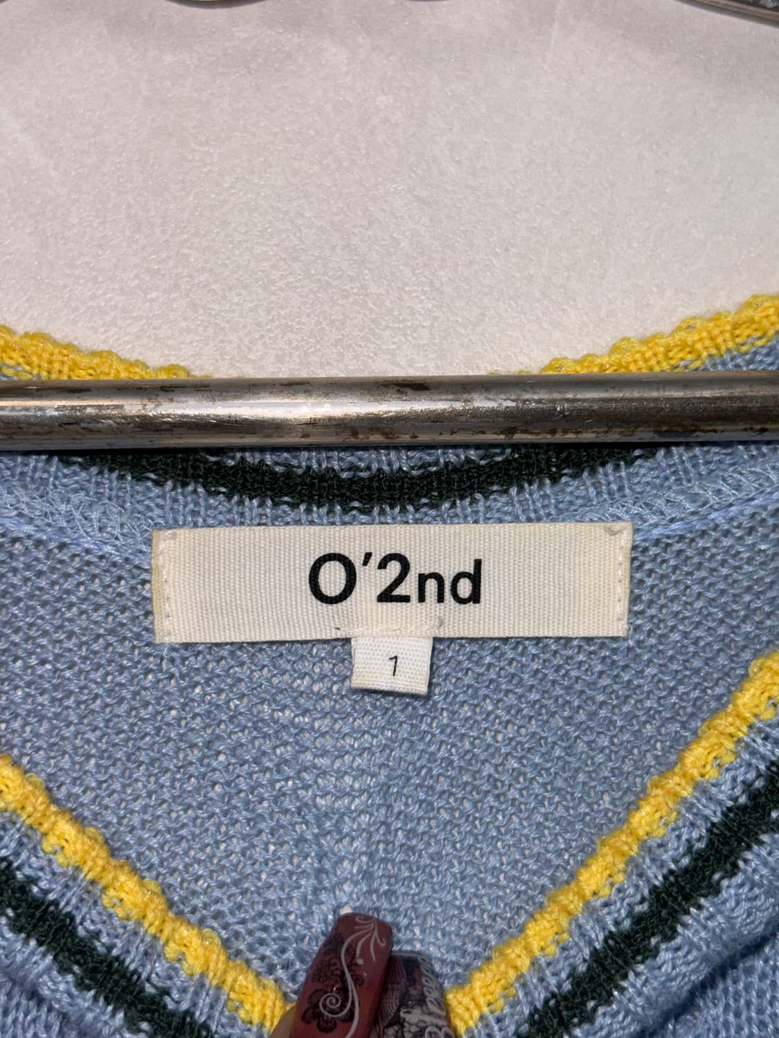 O’2ND mute blue embroidered summer knit 상품이미지10