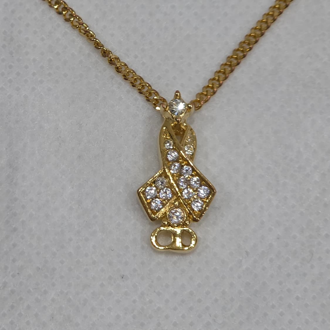 디올 금장 리본 cd로고 큐빅 목걸이 상품이미지2