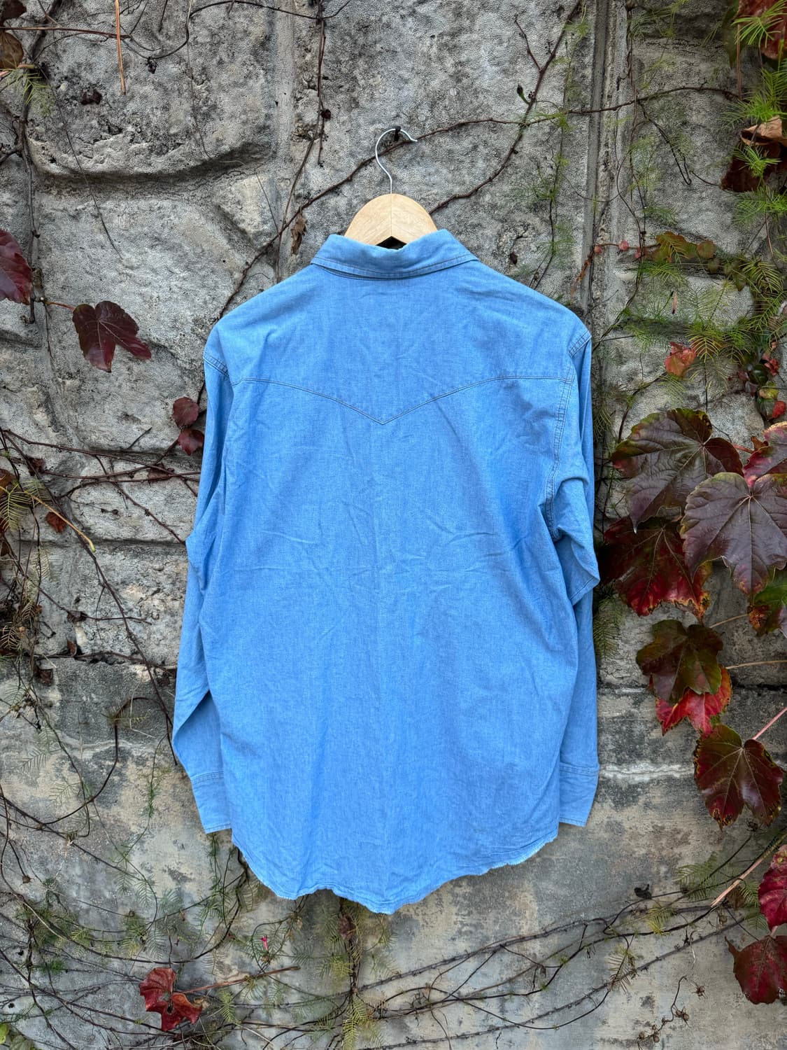 랭글러 빈티지 데님 샴브레이 웨스턴 셔츠 105 상품이미지2