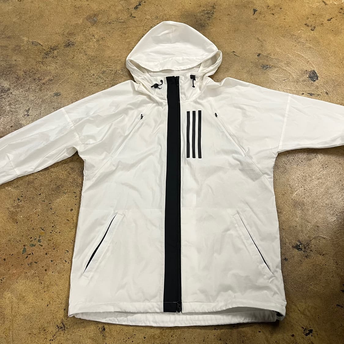 [정품/L] 아디다스 화이트 바람막이 후드 자켓 b16 상품이미지3