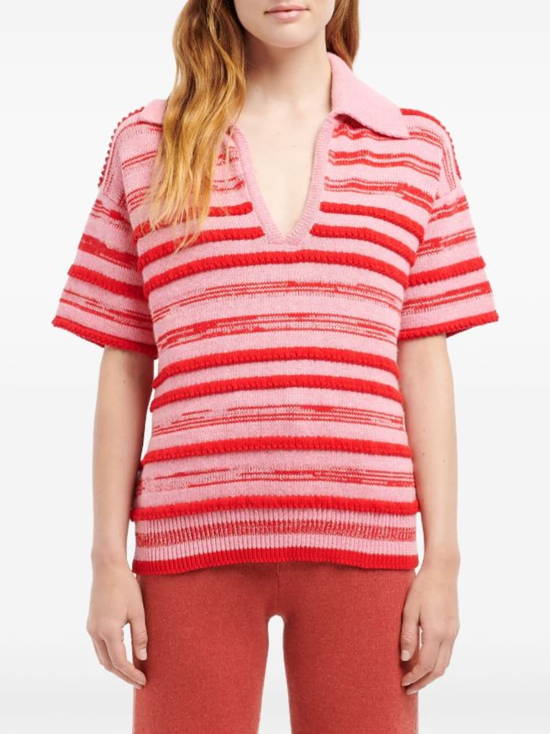 (정품)샤넬 배리 BARRIE 스트라잎 폴로니트탑 상품이미지1