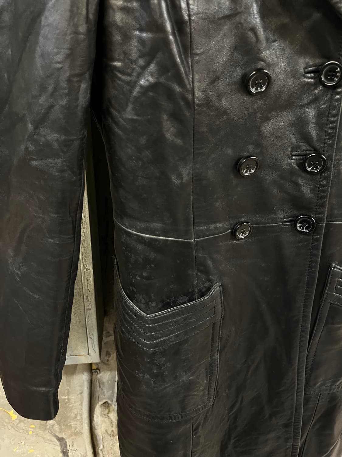 빈티지 양가죽 레더 롱코트 블랙 #csz2636 상품이미지6