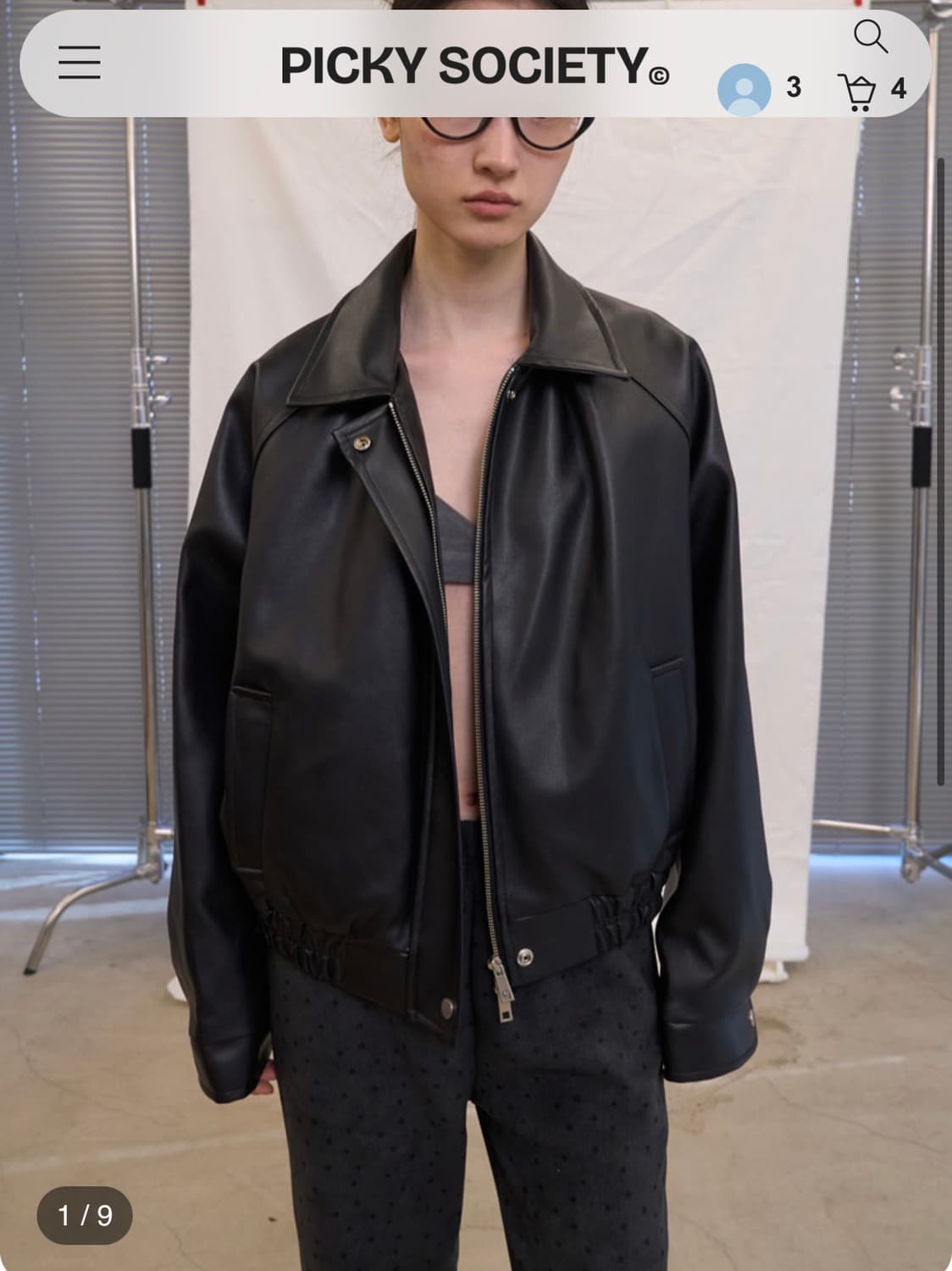 피키소사이어티 가죽자켓 블랙 상품이미지1