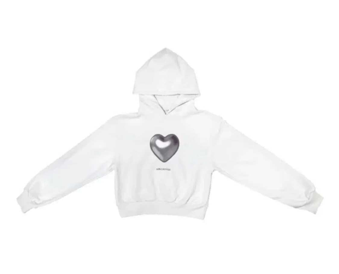 2000아카이브스 후드티 화이트 Crop Matt Love Hoodie 상품이미지1