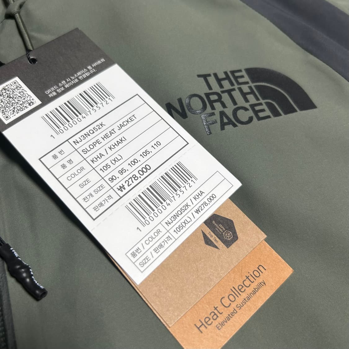 [XL] Northface 노스페이스 미사용 카키 슬로프 히트 스키 점퍼 상품이미지7