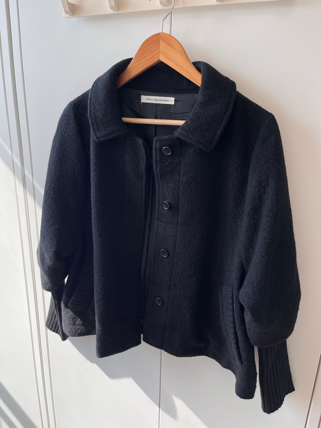 Green label relaxing 시보리 울 셔링코트 상품이미지8