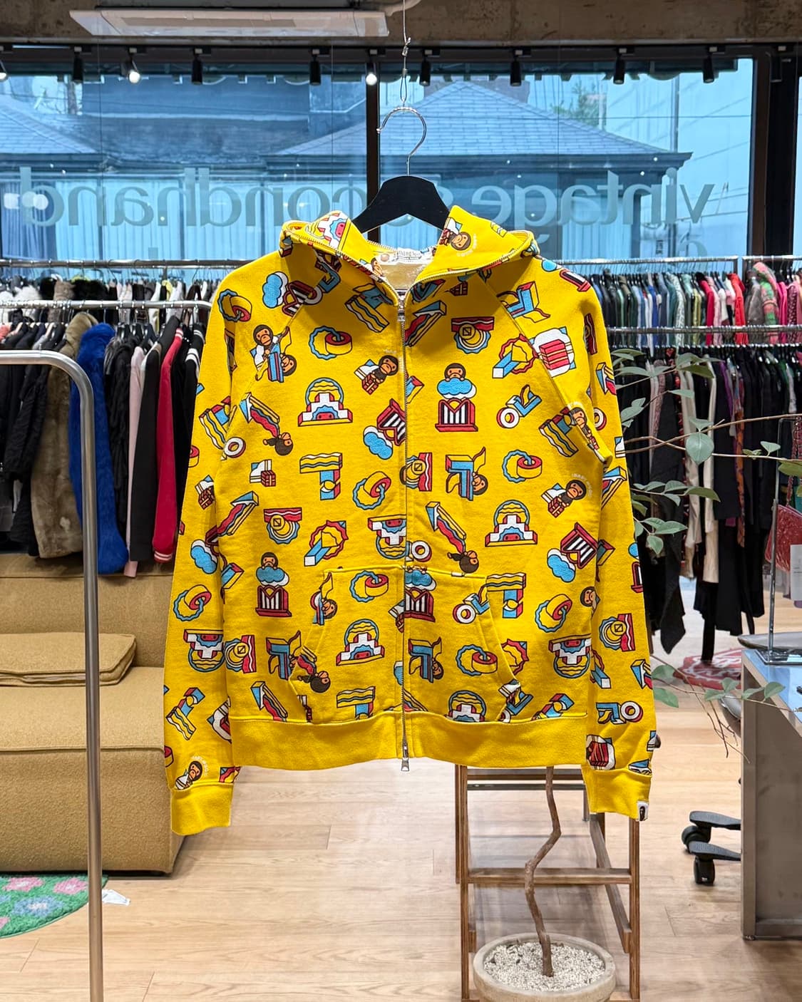 베이프 옐로우 마일로 후드집업  상품이미지1