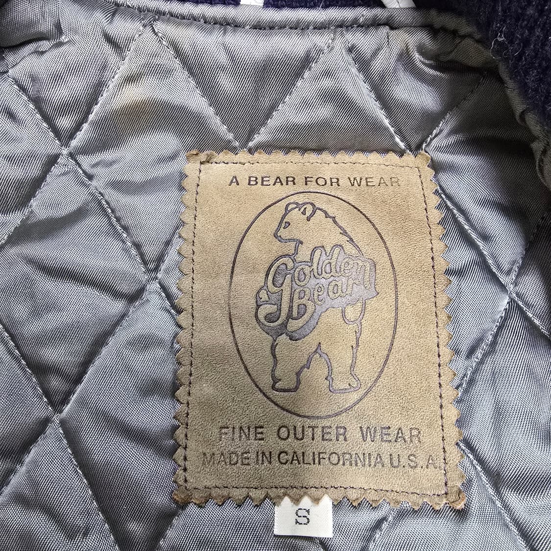 빈티지 90년대 골든베어 레더 울 바시티자켓 S 상품이미지6
