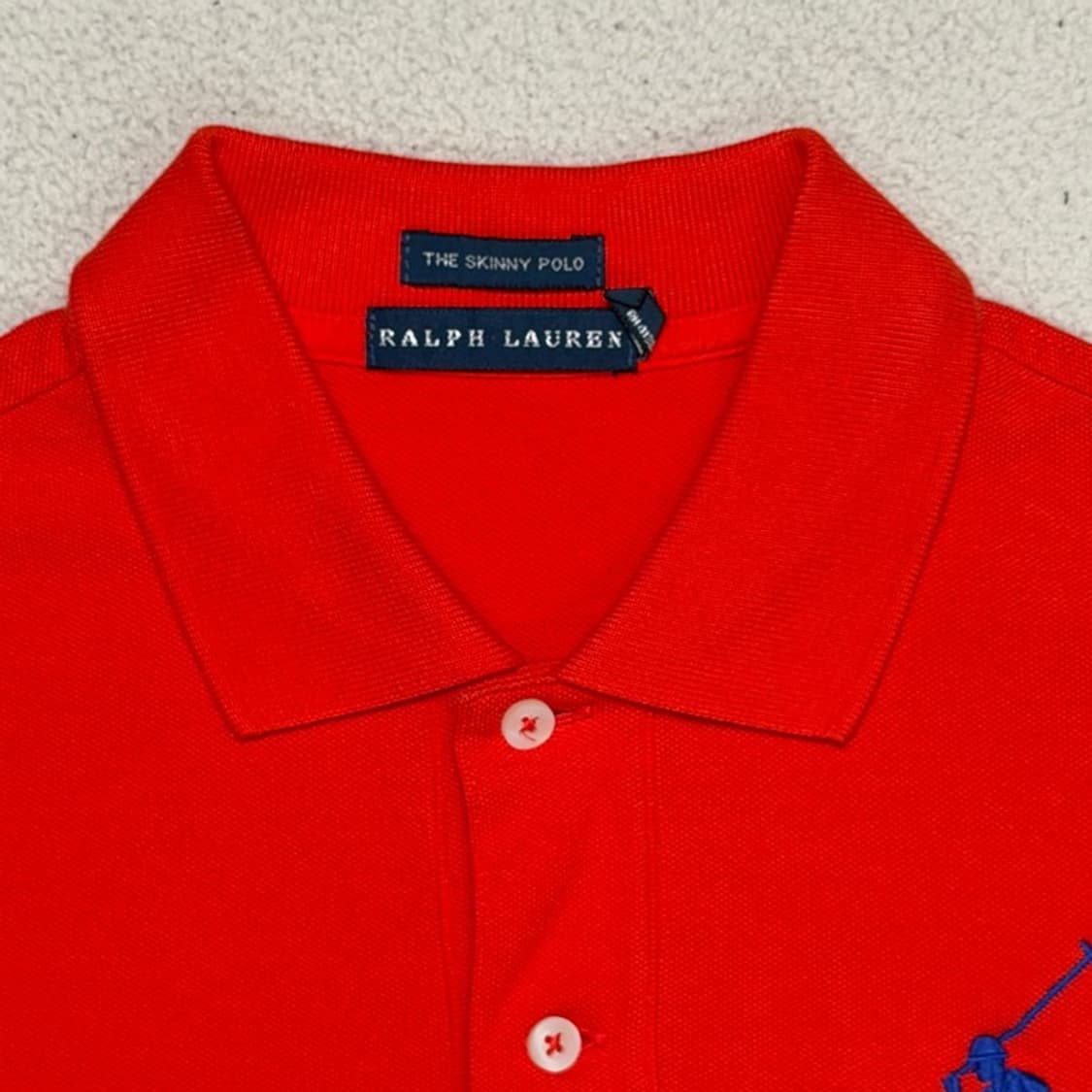 폴로 랄프로렌 빅포니 스키니핏 PK 카라 티셔츠 레드 S 상품이미지6