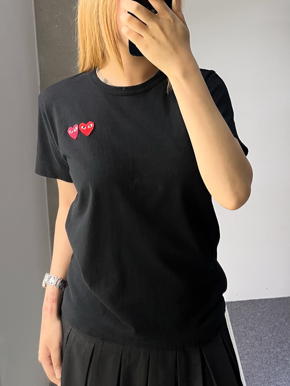 꼼데가르송 19s/s 플레이 더블 하트 티 상품이미지2