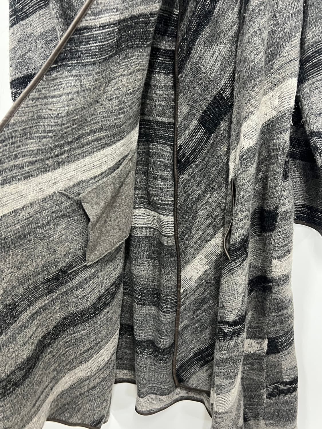 로렌 랄프로렌 패턴 울 캐시미어 랩 원피스 가디건 상품이미지5