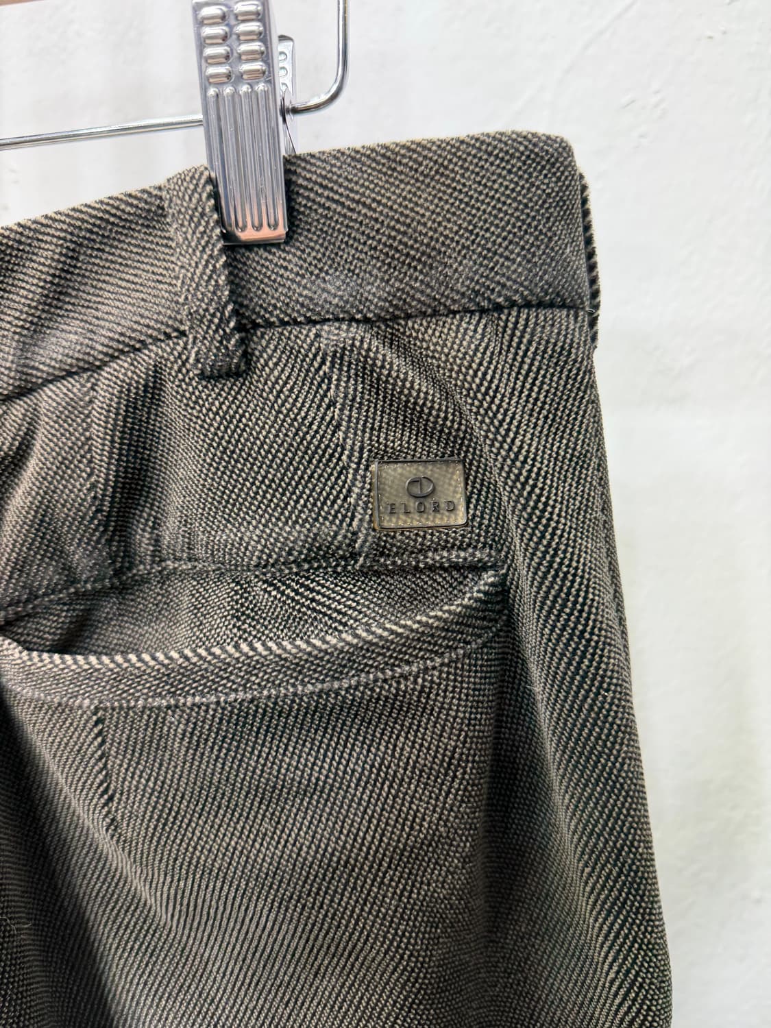 정품) 엘로드 남성 카키색 핀턱 팬츠 32 상품이미지5