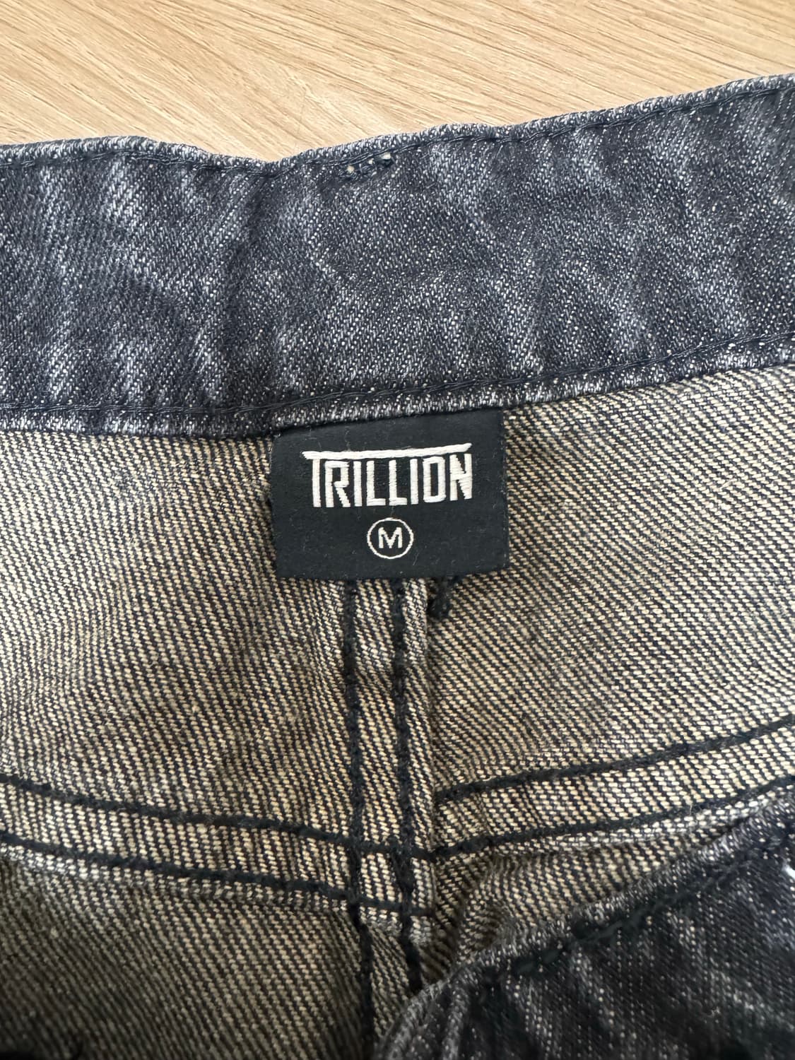 트릴리온 데미지 워싱 빅 와이드 벌룬 데님 팬츠 YELLOW BLACK 상품이미지2