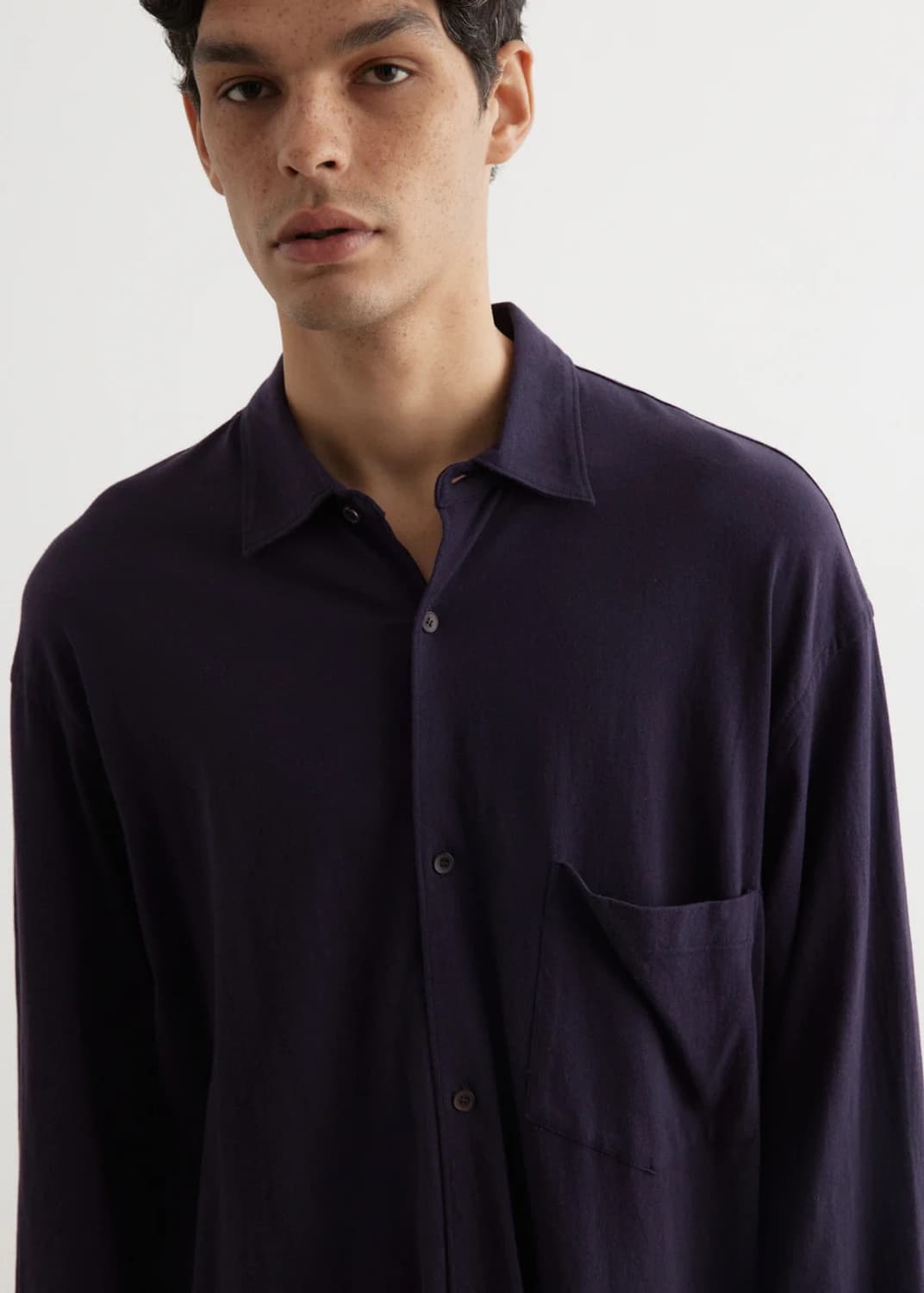 코모리 코튼 저지 셔츠 네이비 3 상품이미지1