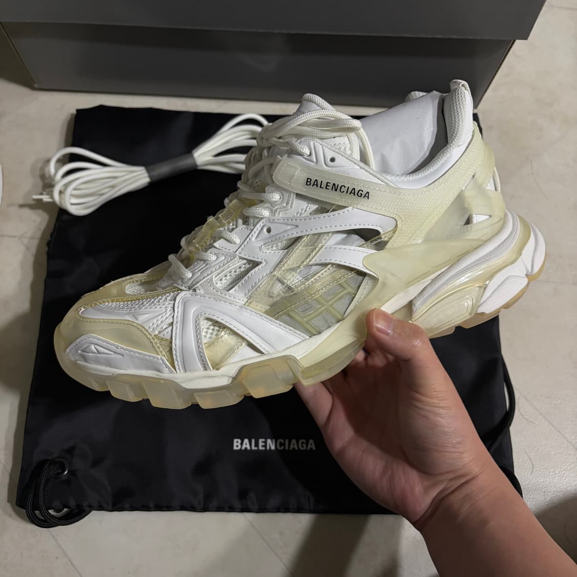 [새상품]발렌시아가 트랙2 클리어솔 화이트 270,275,280 상품이미지2