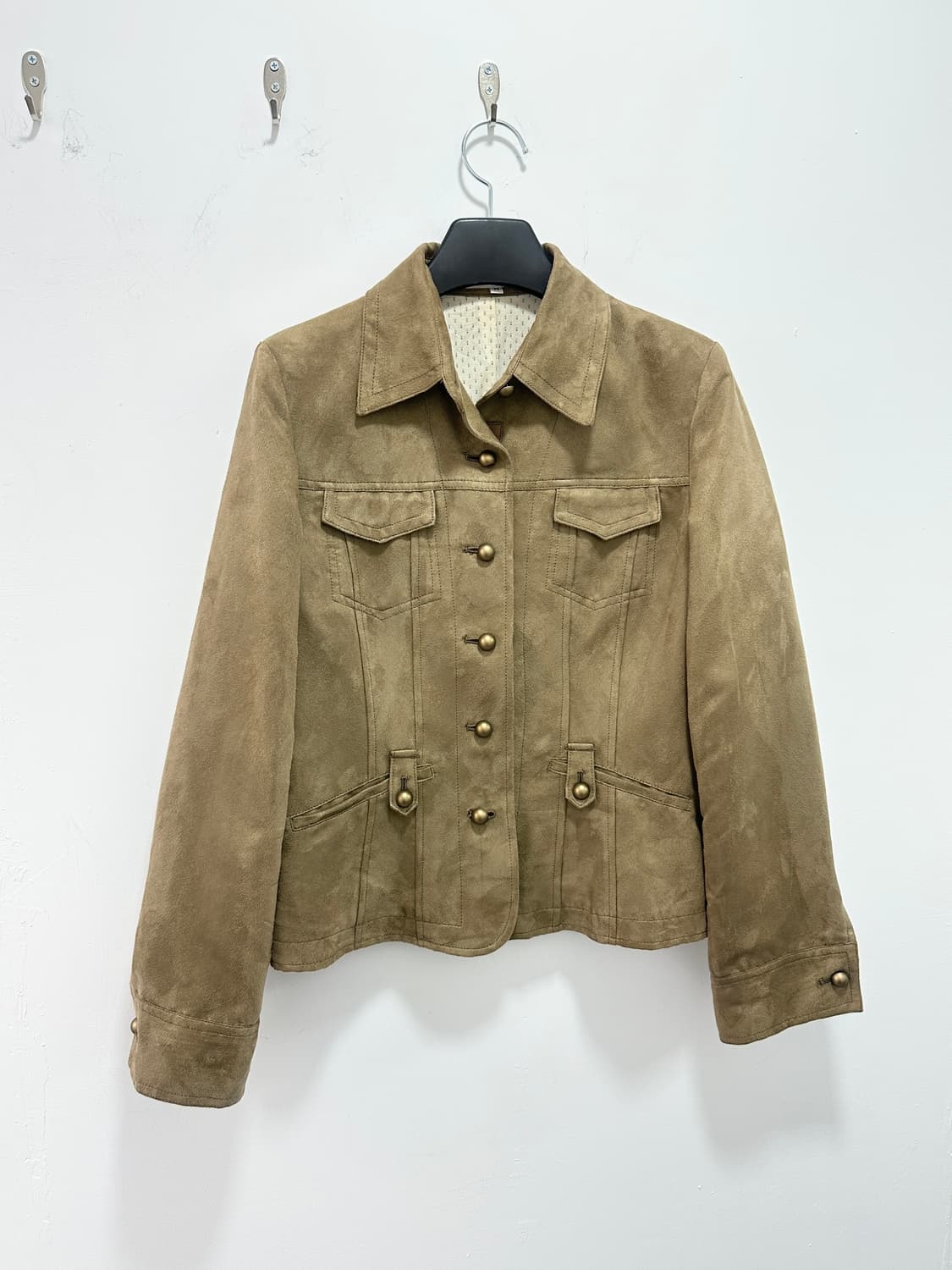Cloche brown suede leather detail jacket 상품이미지3