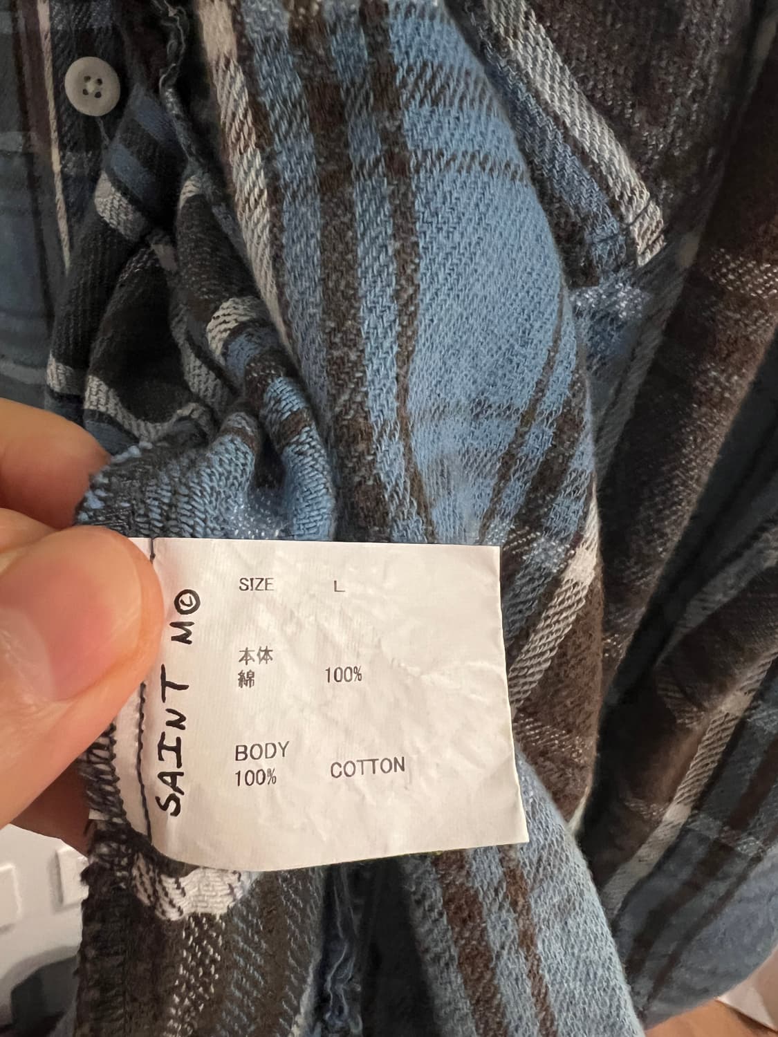 세인트 미카엘 플라넬 셔츠 블루 상품이미지4