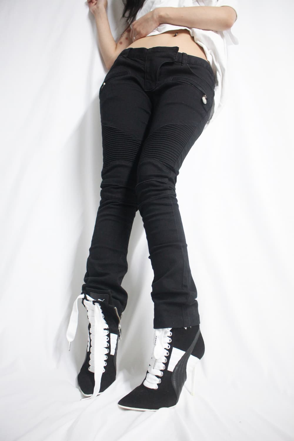 Balmain biker panel slim-straight jean 상품이미지1